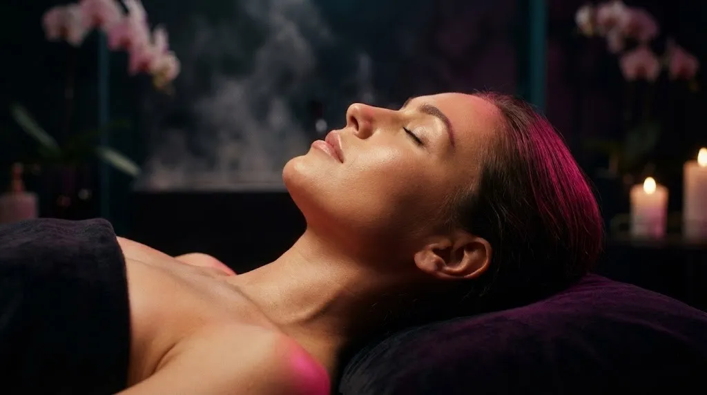 Femme relaxée lors d'un soin spa